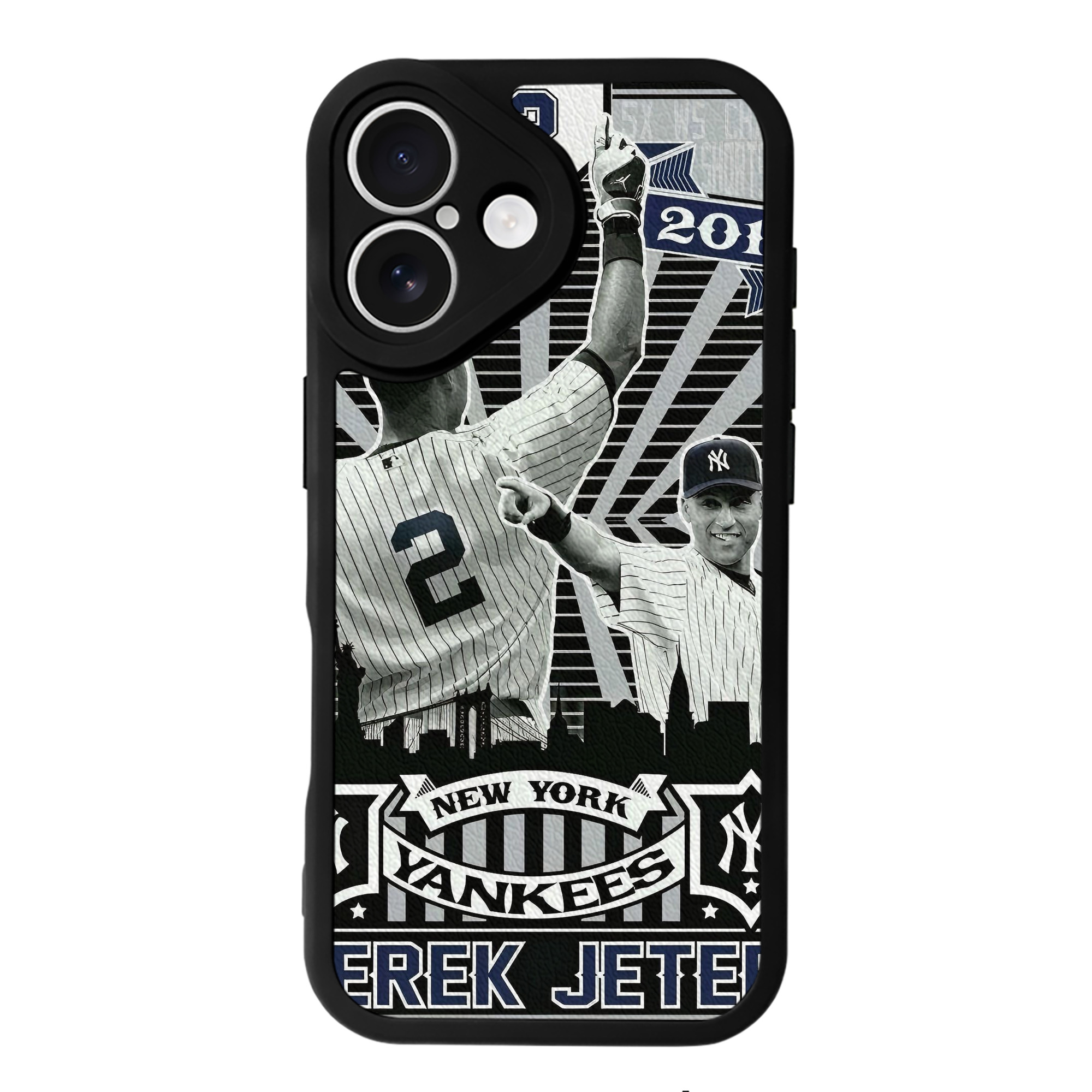 Derek Jeter 34 IPhone 16 Silicone Leather Case – UV Print, Lambskin Texture – Perfect Fit, Wireless Charging Compatible, Scratch Resistant, Precise Cutouts – Stylish Protection For IPhone 16